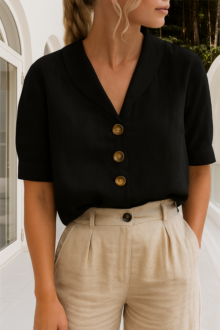 Constance | Verfijnde Blouse met Knopen aan de Voorkant