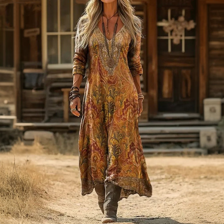 Rachael | Vintage-geïnspireerde Lange Mouwen Casual Jurk