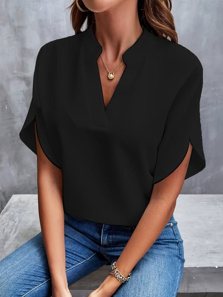 Nicole | Elegante Drapé V-Hals Blouse