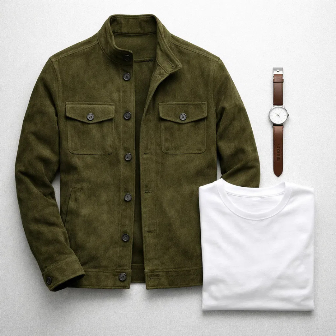 Jacob | Klassieke Suède Pocket Jacket