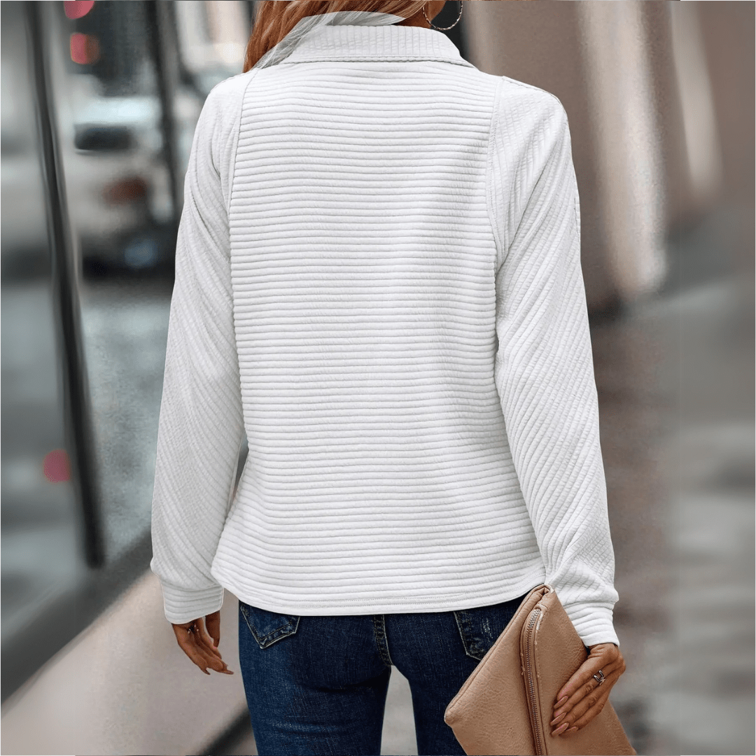 Gillian | Geribbelde Half-Zip Pullover