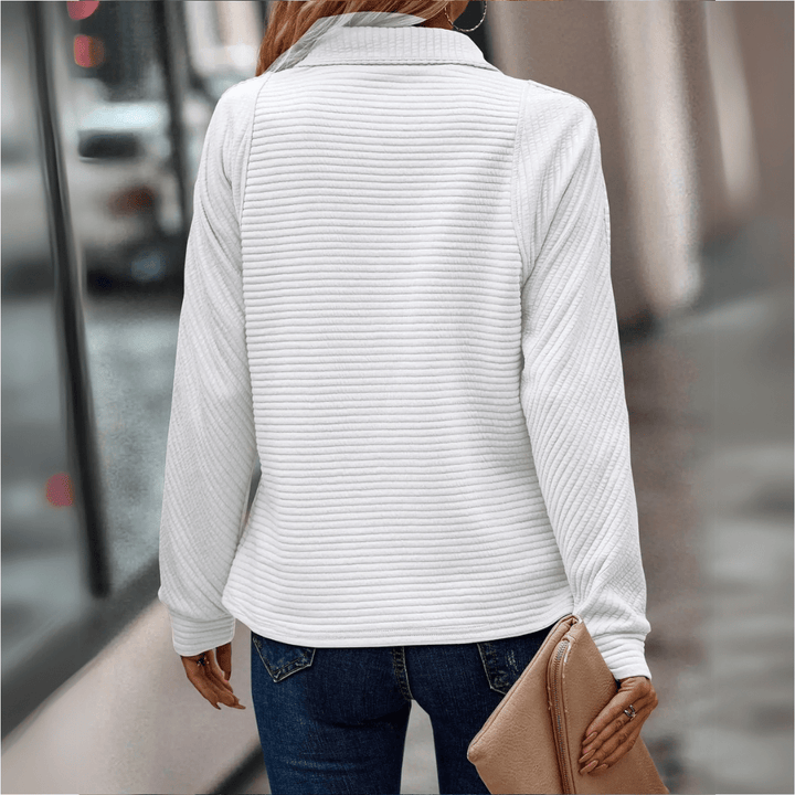 Gillian | Geribbelde Half-Zip Pullover