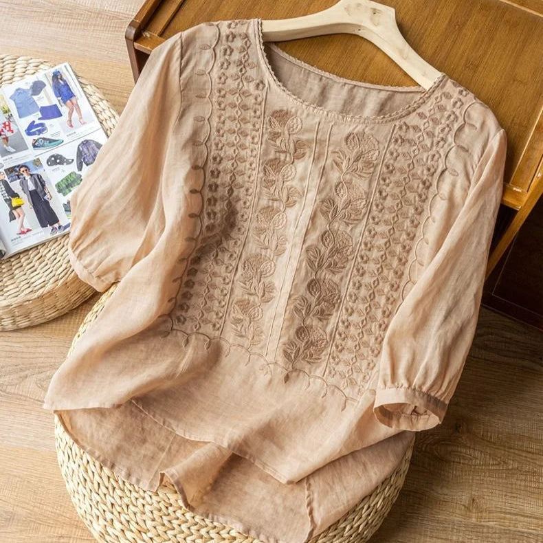 Marisol | Geborduurde Zomerblouse