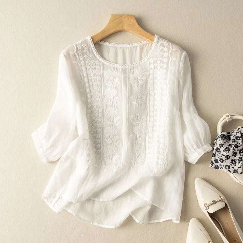 Marisol | Geborduurde Zomerblouse