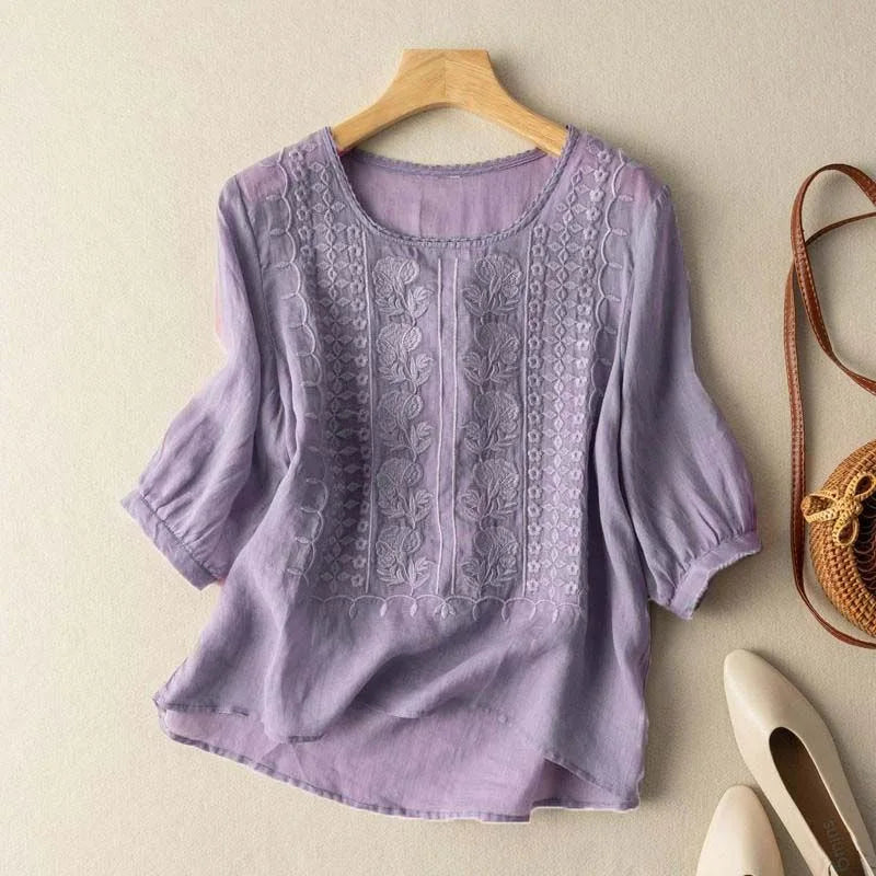 Marisol | Geborduurde Zomerblouse