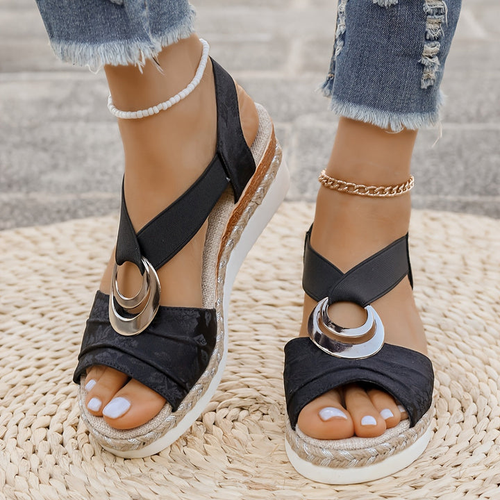 Aria | Gevlochten Touw Platform Sandalen