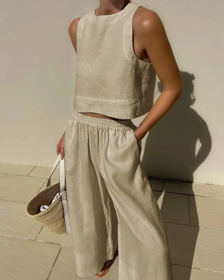 Karina | Casual Mouwloze Capri Broek Set