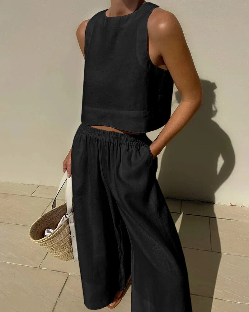 Karina | Casual Mouwloze Capri Broek Set
