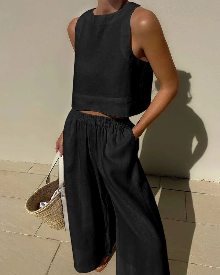 Karina | Casual Mouwloze Capri Broek Set