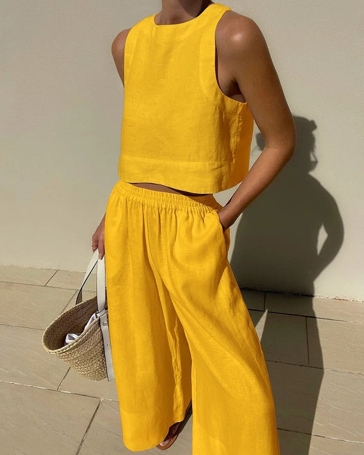 Karina | Casual Mouwloze Capri Broek Set