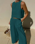 Karina | Casual Mouwloze Capri Broek Set