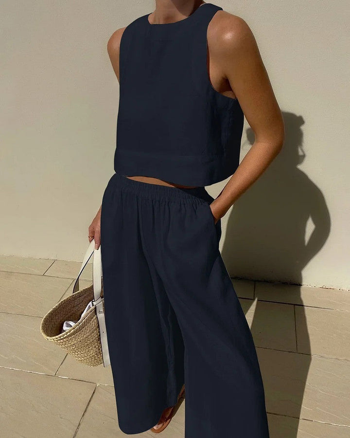 Karina | Casual Mouwloze Capri Broek Set