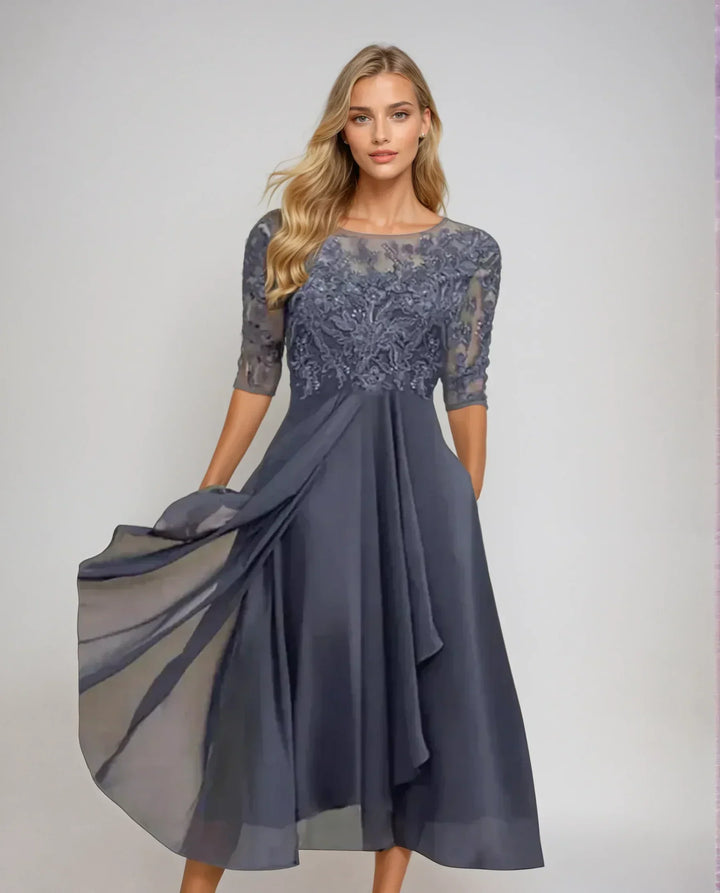 Adelaide | Elegante Kanten Midi Jurk