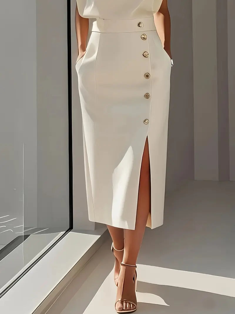 Dalia | Midi-jurk met Zijsplit