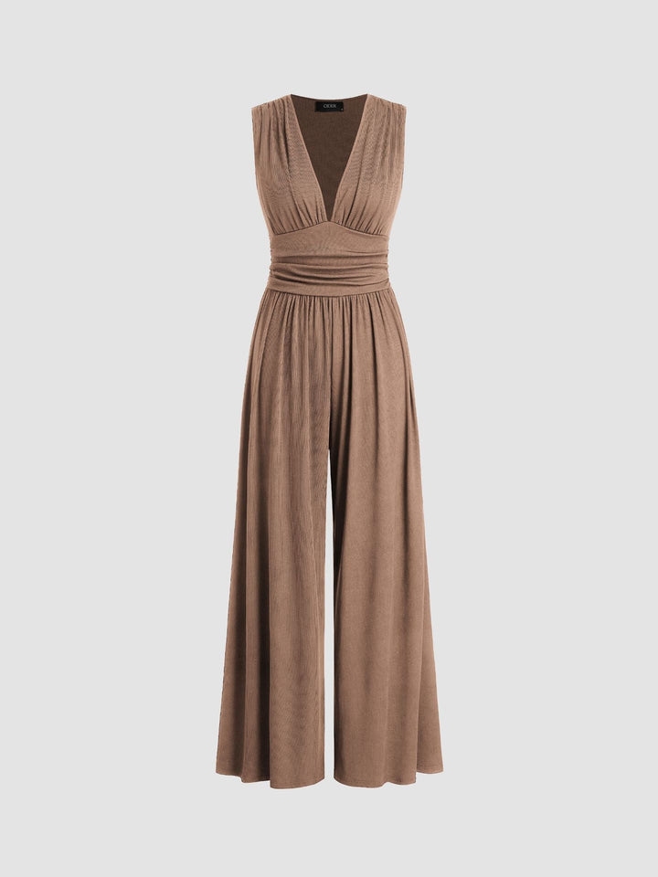 Vivian | Chic Mouwloze Wijde Jumpsuit