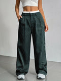 Grace | Casual Gestreepte Wijde Broek