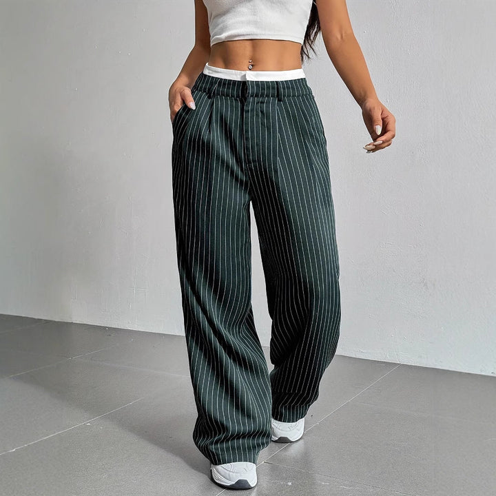 Grace | Casual Gestreepte Wijde Broek