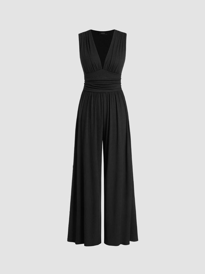 Vivian | Chic Mouwloze Wijde Jumpsuit