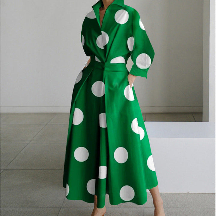 Alora | Elegante Maxi Jurk met Vooroverlap en Kraag