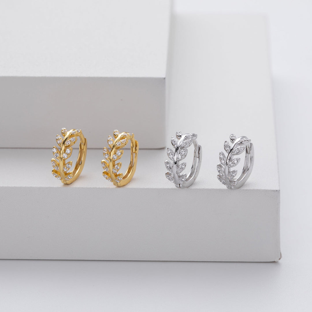 Diana | Elegante Zilver en Gouden Blad Oorbellen