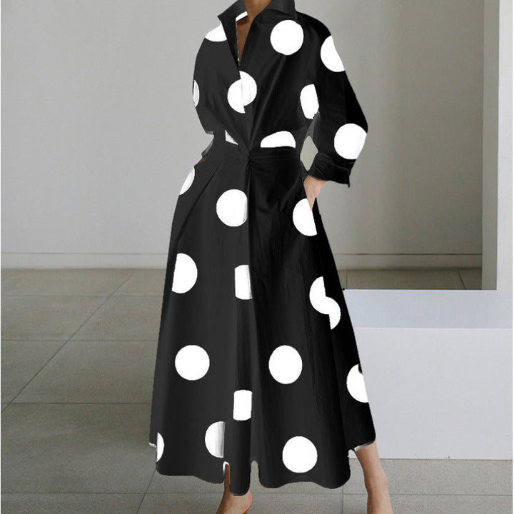 Alora | Elegante Maxi Jurk met Vooroverlap en Kraag