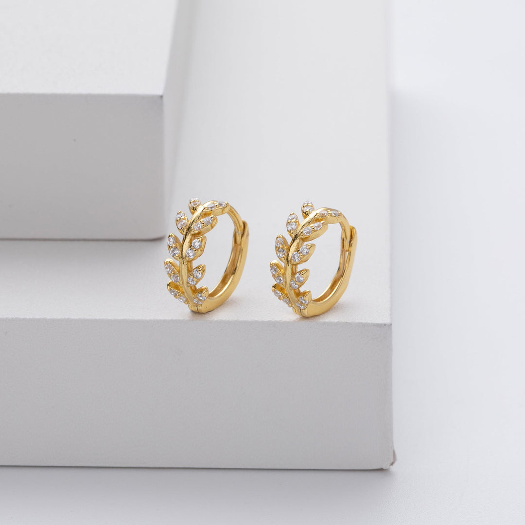 Diana | Elegante Zilver en Gouden Blad Oorbellen