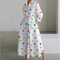 Alora | Elegante Maxi Jurk met Vooroverlap en Kraag