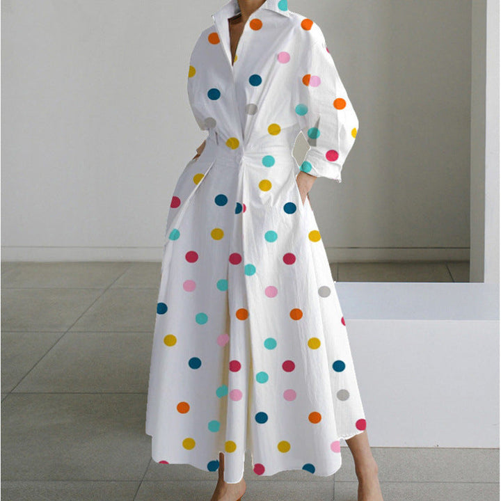 Alora | Elegante Maxi Jurk met Vooroverlap en Kraag