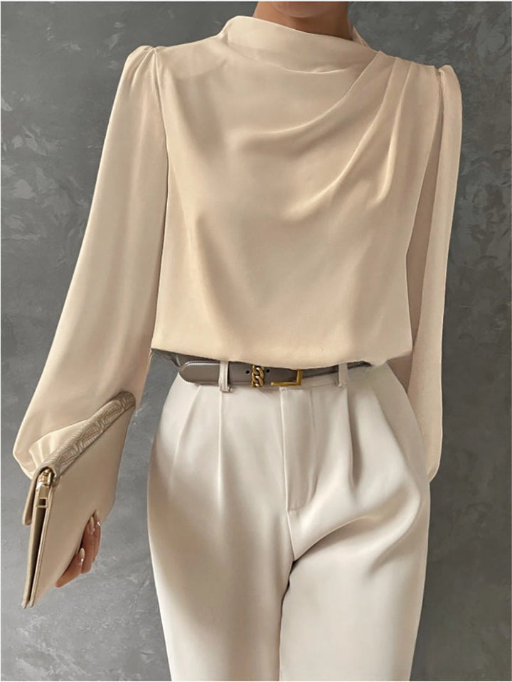 Maureen | Elegante Drapé Lange Mouwen Blouse