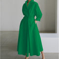 Alora | Elegante Maxi Jurk met Vooroverlap en Kraag