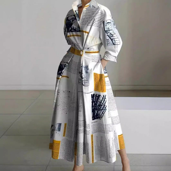 Alora | Elegante Maxi Jurk met Vooroverlap en Kraag
