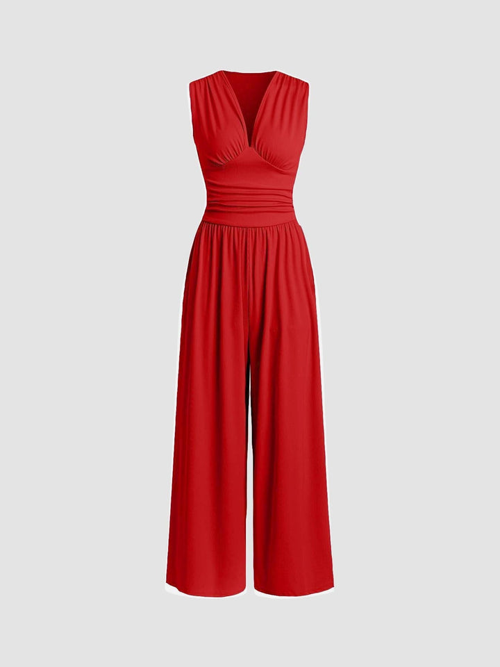 Vivian | Chic Mouwloze Wijde Jumpsuit