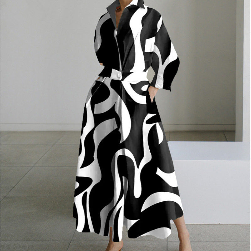 Alora | Elegante Maxi Jurk met Vooroverlap en Kraag