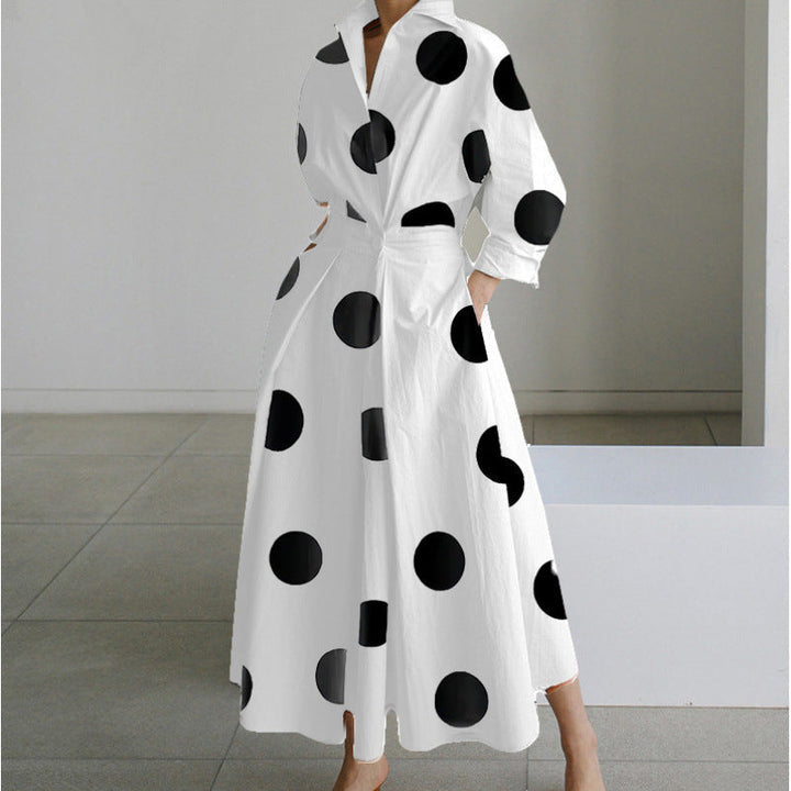 Alora | Elegante Maxi Jurk met Vooroverlap en Kraag