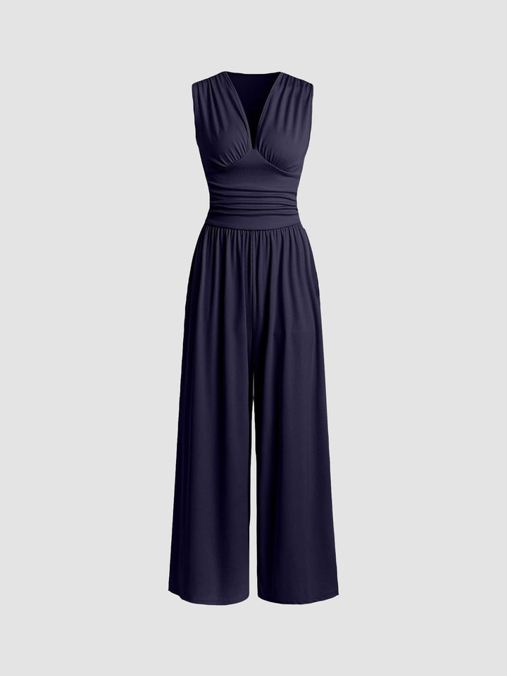 Vivian | Chic Mouwloze Wijde Jumpsuit