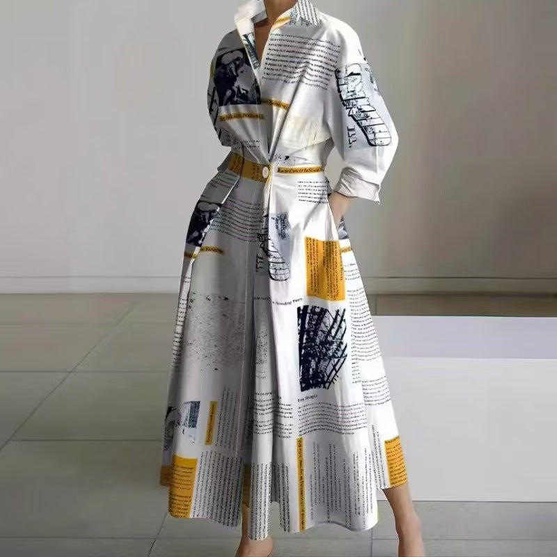 Alora | Elegante Maxi Jurk met Vooroverlap en Kraag