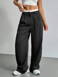 Grace | Casual Gestreepte Wijde Broek