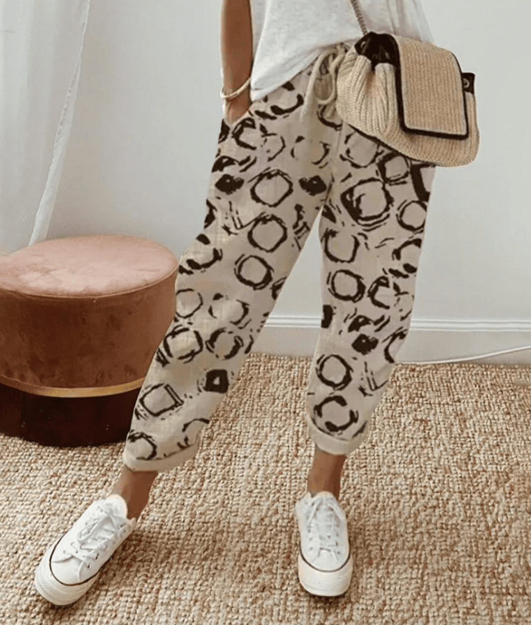 Leonora | Casual Everyday Geprinte Kant Broek