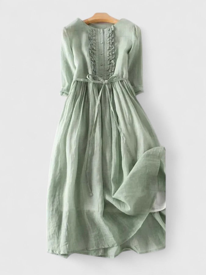 Martha | Elegante Kanten Jurk met Middellange Mouwen