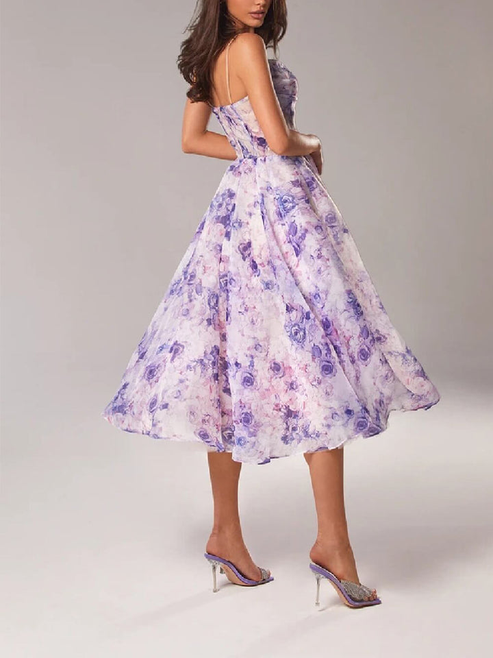 Primula | Romantische Bloemen Midi Jurk