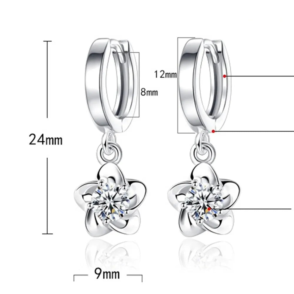 Bethany | Elegante Ronde en Witte Zirkon Oorbellen