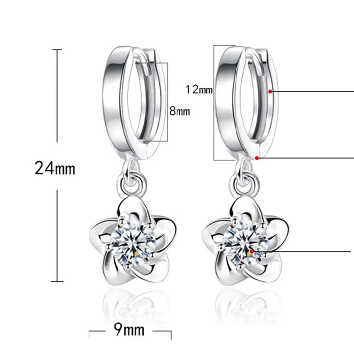 Bethany | Elegante Ronde en Witte Zirkon Oorbellen