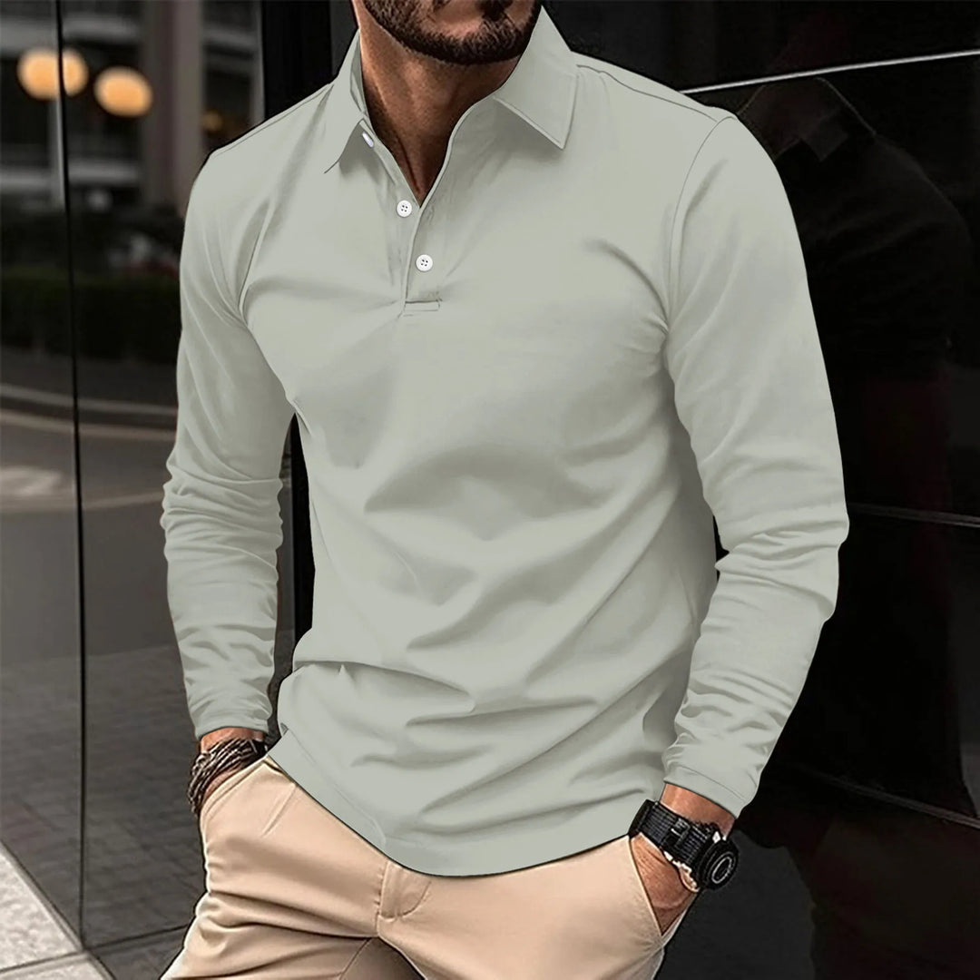 Luca | Slim Casual Polo met Lange Mouwen
