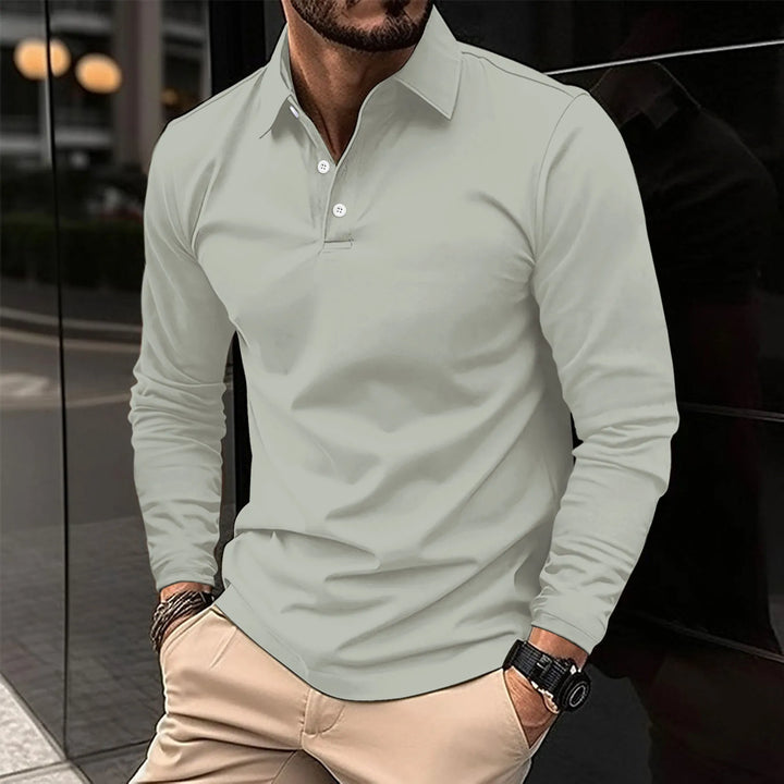 Luca | Slim Casual Polo met Lange Mouwen