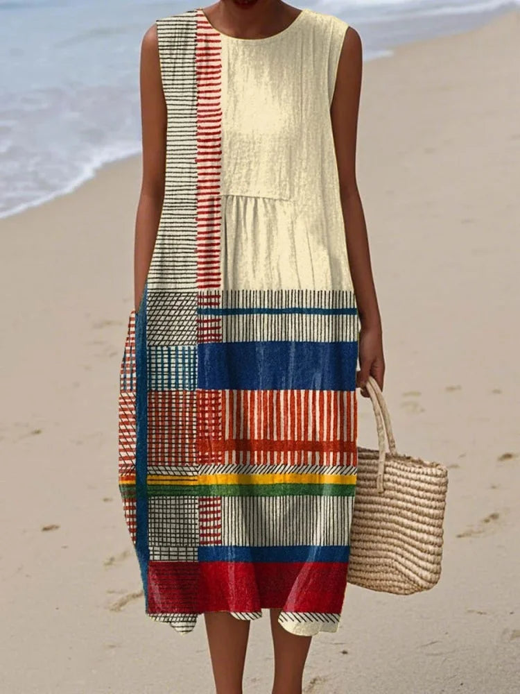 Eva | Elegante Art Midi Jurk