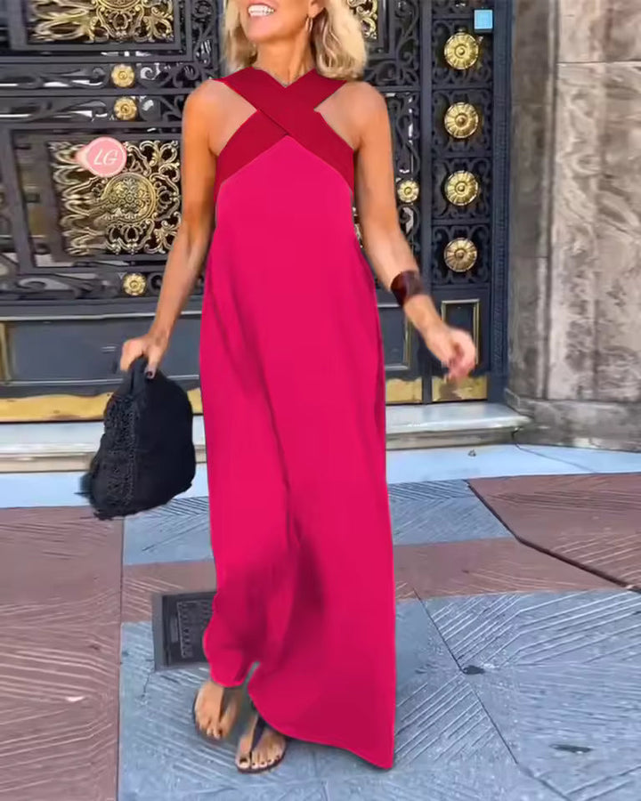Carolina | Vintage Hollow Shoulder Maxi Jurk