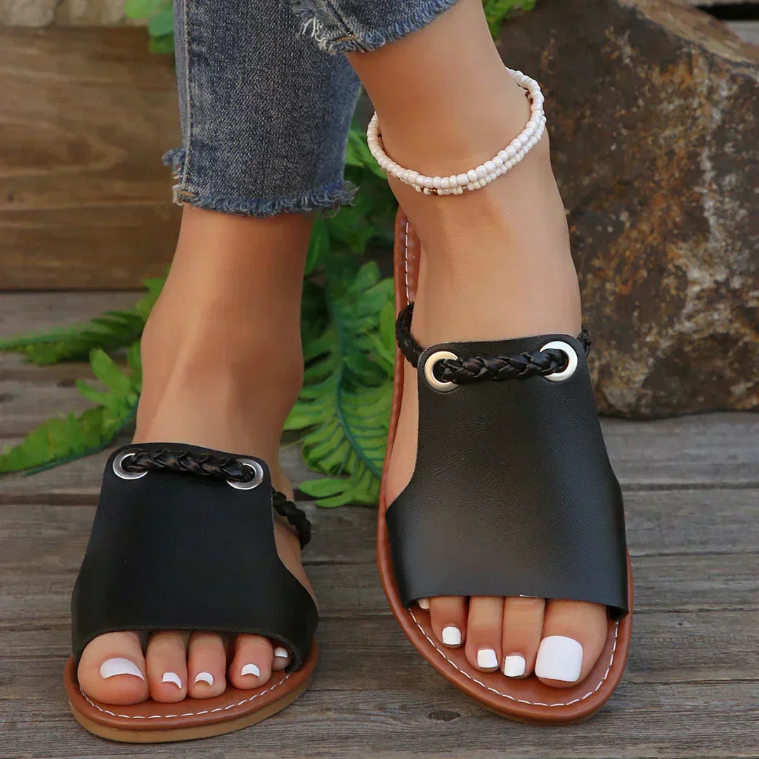 Luna | Elegante Gevlochten Band Sandalen