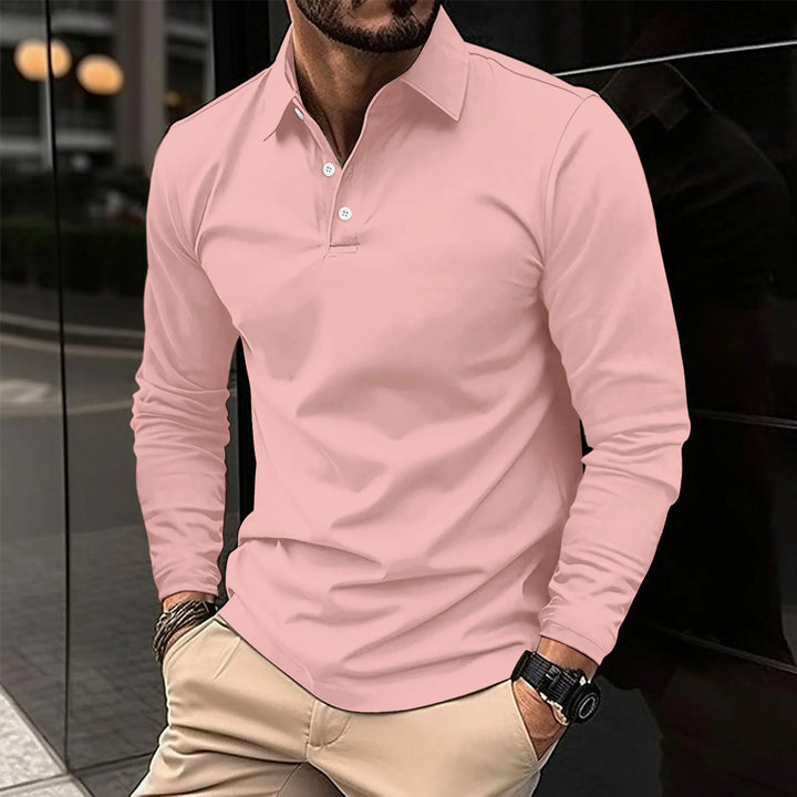 Luca | Slim Casual Polo met Lange Mouwen