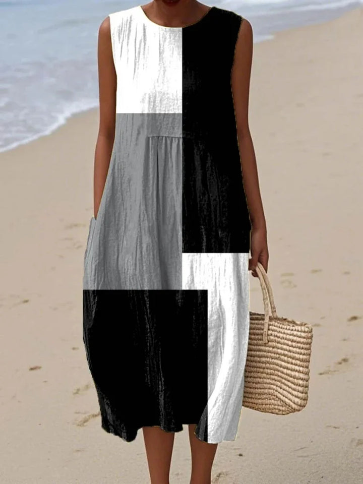 Eva | Elegante Art Midi Jurk