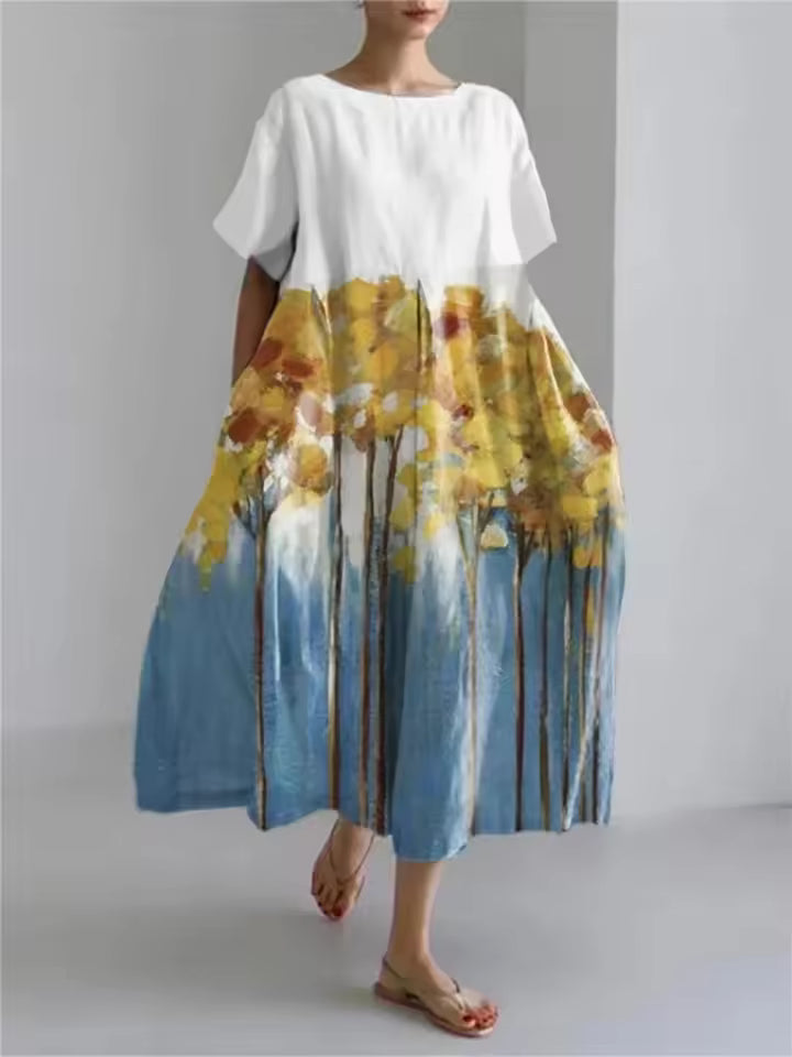 Amanda | Elegante Losse Ronde Hals Jurk
